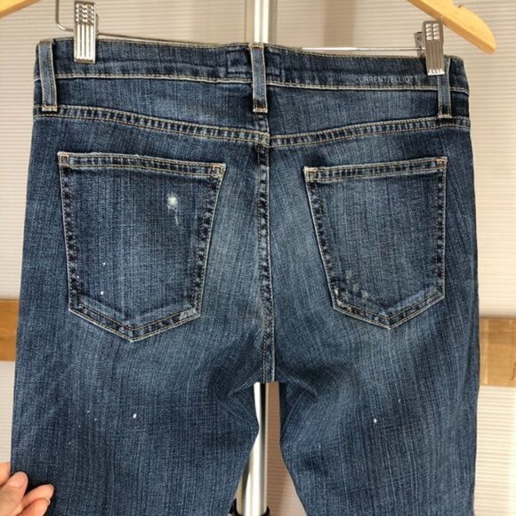 Current/elliott The Skinny Loved Destroyed Denim Jean Sz 27 - Picture 10 of 13